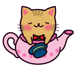 Tea Pot Cats Vol.2 -TORA- by RURU sticker #10572304