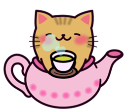 Tea Pot Cats Vol.2 -TORA- by RURU sticker #10572307