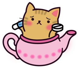 Tea Pot Cats Vol.2 -TORA- by RURU sticker #10572310