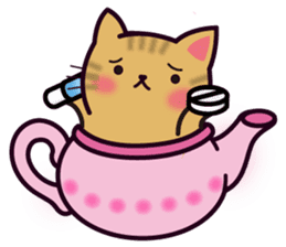 Tea Pot Cats Vol.2 -TORA- by RURU sticker #10572310