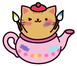 Tea Pot Cats Vol.2 -TORA- by RURU sticker #10572312