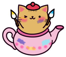 Tea Pot Cats Vol.2 -TORA- by RURU sticker #10572312