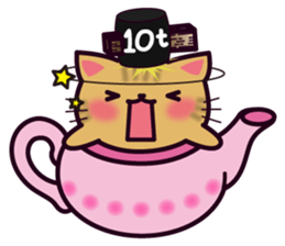 Tea Pot Cats Vol.2 -TORA- by RURU sticker #10572315