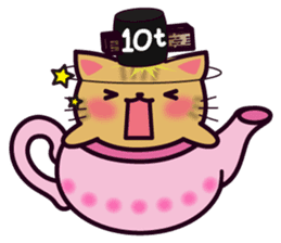 Tea Pot Cats Vol.2 -TORA- by RURU sticker #10572315