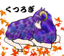 Purple Sheep girl sticker #10574326