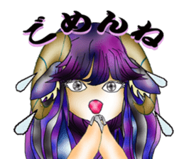 Purple Sheep girl sticker #10574332