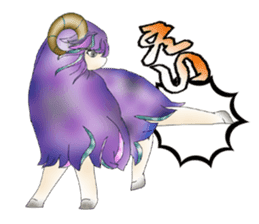 Purple Sheep girl sticker #10574333