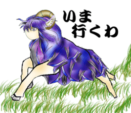 Purple Sheep girl sticker #10574336