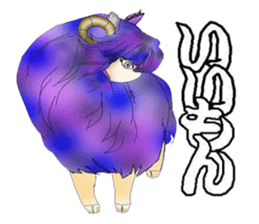 Purple Sheep girl sticker #10574344