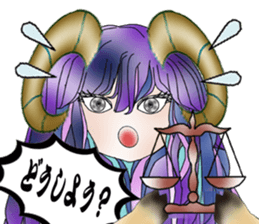 Purple Sheep girl sticker #10574345