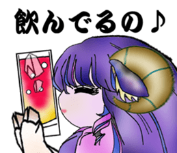 Purple Sheep girl sticker #10574346