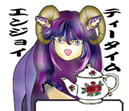 Purple Sheep girl sticker #10574349