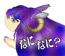 Purple Sheep girl sticker #10574352