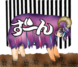 Purple Sheep girl sticker #10574355