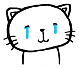 cat crying and ask sticker #10580889