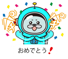 Mr. Lassie of a space seal sticker #10588941