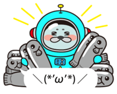 Mr. Lassie of a space seal sticker #10588943