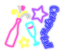 Colorful Neon signs sticker #10589863