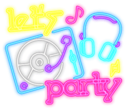 Colorful Neon signs sticker #10589875