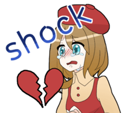 beret girl sticker #10590966