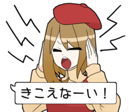 beret girl sticker #10590980