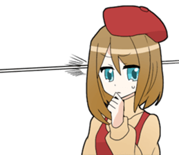 beret girl sticker #10590982