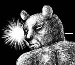 High tension bear!! sticker #10595893