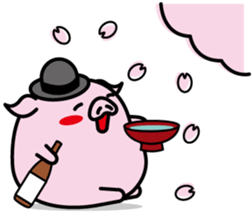 Hat pig 4 sticker #10597657