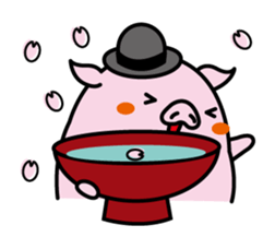 Hat pig 4 sticker #10597658