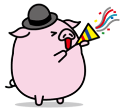 Hat pig 4 sticker #10597659