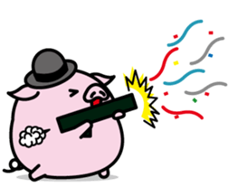 Hat pig 4 sticker #10597660