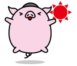 Hat pig 4 sticker #10597661