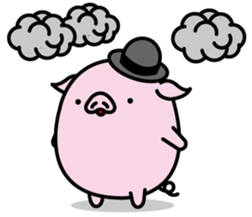 Hat pig 4 sticker #10597662