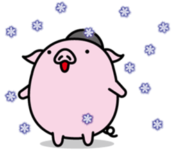 Hat pig 4 sticker #10597664