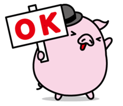 Hat pig 4 sticker #10597665