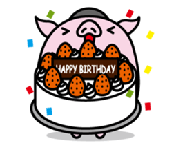 Hat pig 4 sticker #10597669