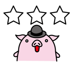 Hat pig 4 sticker #10597676