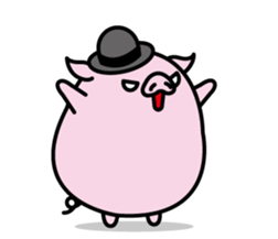 Hat pig 4 sticker #10597679