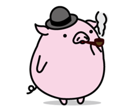 Hat pig 4 sticker #10597686