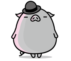 Hat pig 4 sticker #10597689