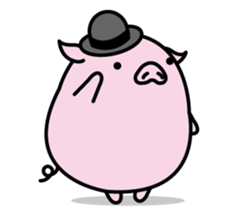 Hat pig 4 sticker #10597690