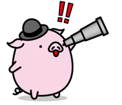 Hat pig 4 sticker #10597694