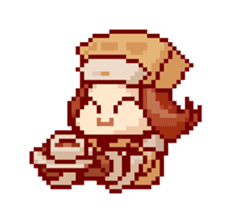 8-bit coffee girl sticker #10598466