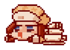 8-bit coffee girl sticker #10598474