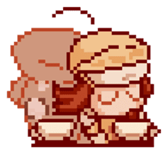 8-bit coffee girl sticker #10598476