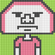 8-bit pixel Kamaboko boy sticker #10606177