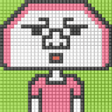 8-bit pixel Kamaboko boy sticker #10606179