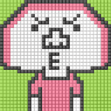 8-bit pixel Kamaboko boy sticker #10606182
