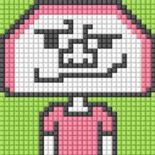 8-bit pixel Kamaboko boy sticker #10606184