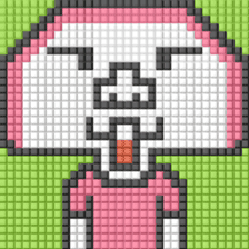 8-bit pixel Kamaboko boy sticker #10606185